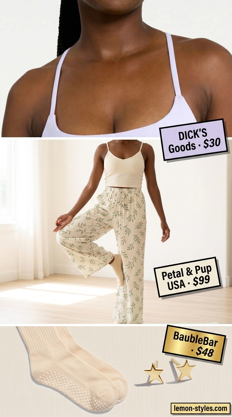 Soft lavender summer matching set activewear for women 2026: flare leggings and scoop neck bra for yoga.