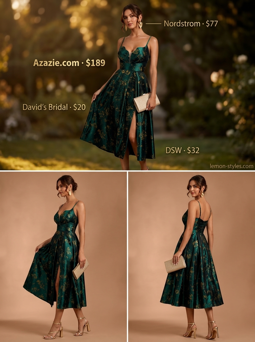 Emerald green midi dress for pear shape women, perfect for summer evening events and date nights in 2026.