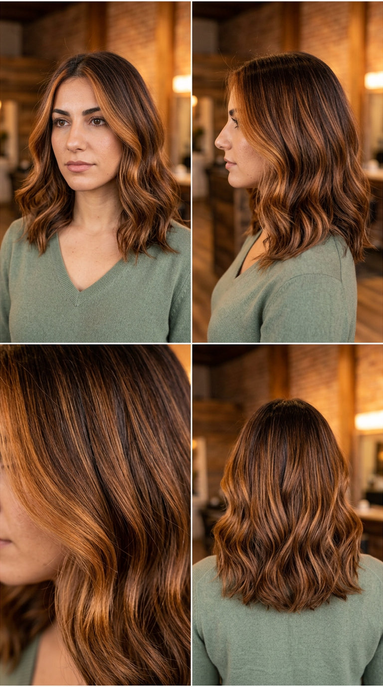Amber Balayage Money Piece Hair 2026 long amber balayage money piece with bouncy layers
