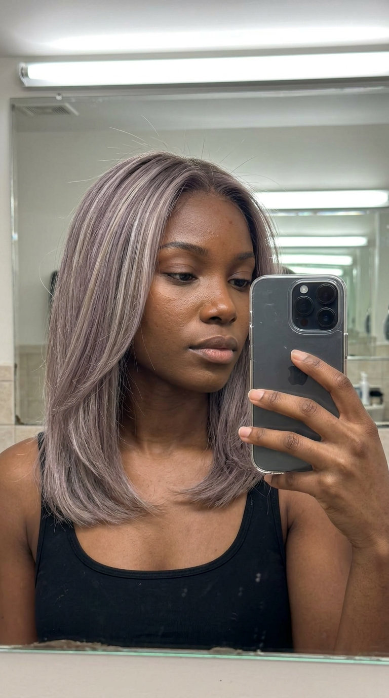 Refined Ash Blonde Babylights 2026 long ash blonde babylights with violet undertones, micro-fine technique for a refined look