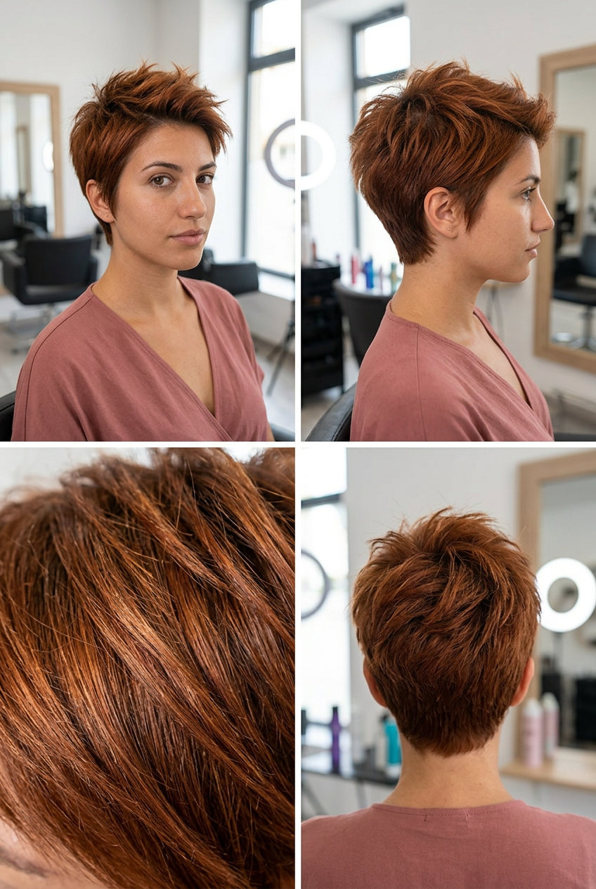 Copper Bronze Crop 2026: Bold & Modern short copper bronze textured crop with fade for modern look