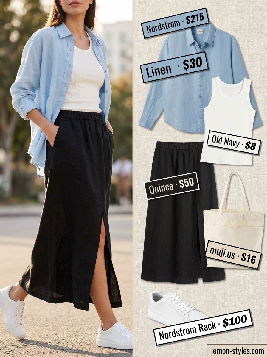 Summer Bias Skirt Styling Mistake 2026 Styling mistake: wearing wide-leg pants instead of a bias cut skirt for a casual chic look.
