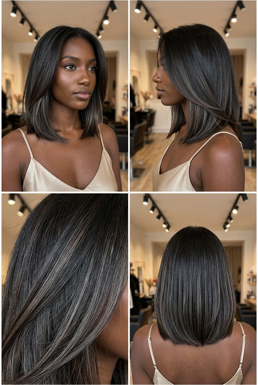 long espresso martini reverse balayage hair color with deep ash brown, hidden icy mocha for chic nights