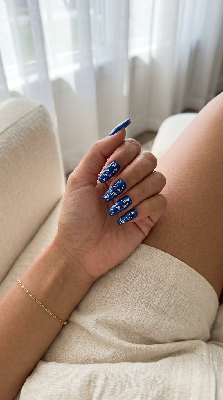 Midnight Foil Sparkle nails: Sultry, glamorous manicure for evening events or date night. June manicure ideas - summer trends 2026.