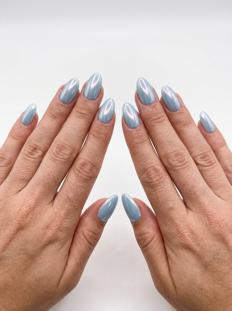 Icy blue glazed donut stiletto nails for summer parties. June nails ideas - best for summer 2026.