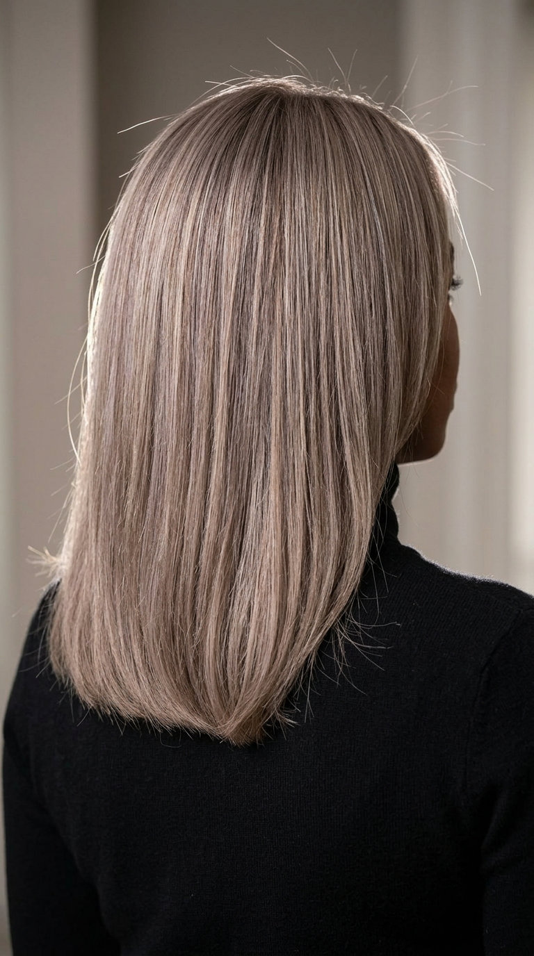 Sophisticated Mushroom Blonde Highlights 2026 short mushroom blonde micro-highlights with cool ash tones, fine weave technique for a sophisticated look