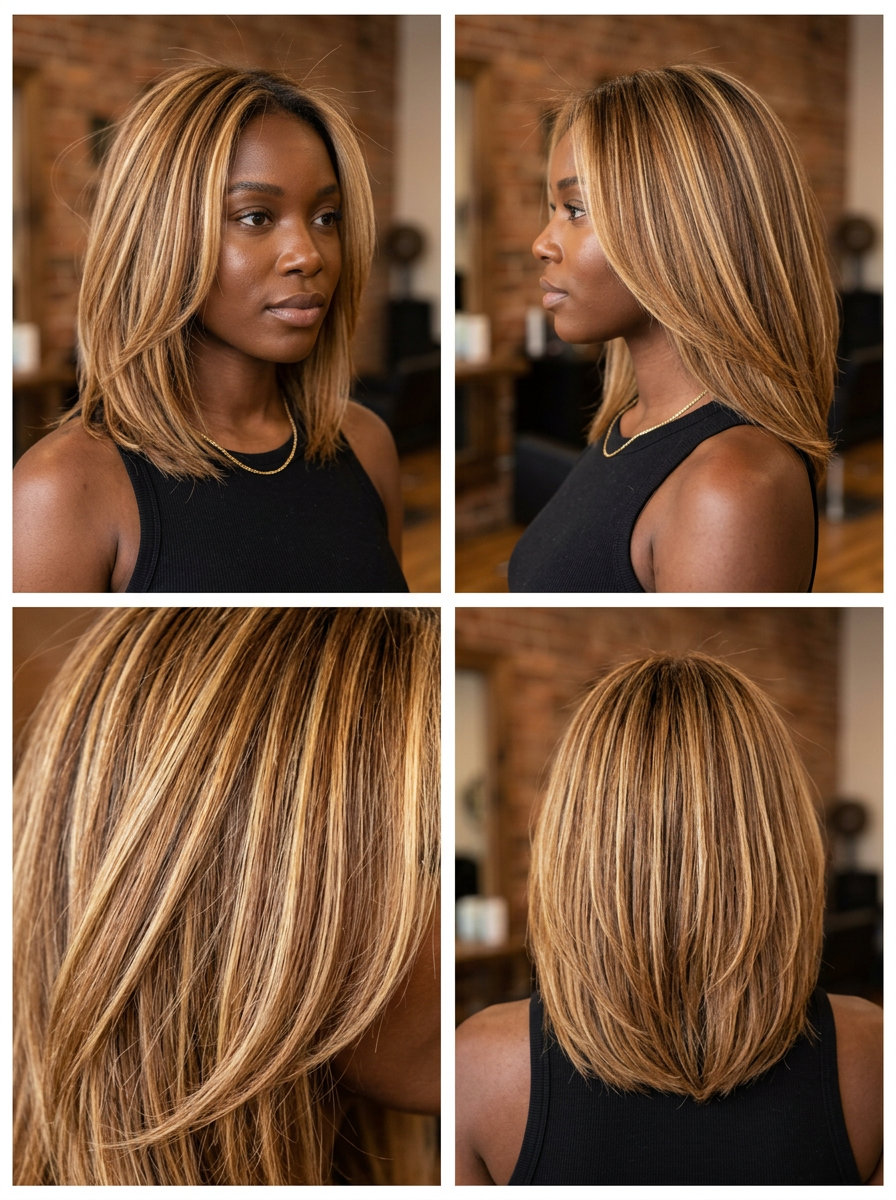 Nectar Blonde Highlights 2026 long nectar blonde highlights with caramel lowlights, foilayage technique — glamorous resort vacation