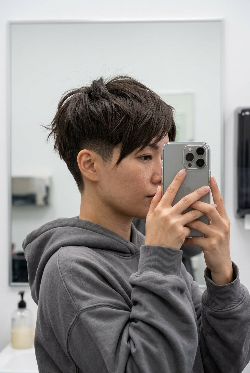 Edgy Mushroom Brown Fade Haircut 2026 short portobello roast mushroom brown fade with extreme texture on top