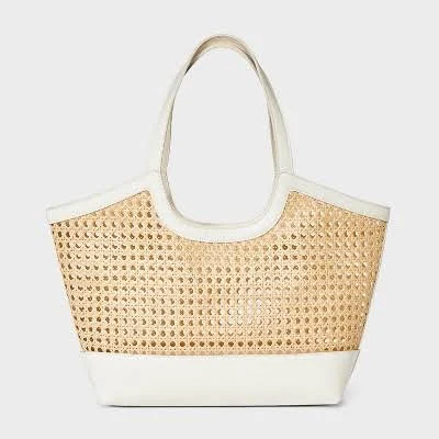 bag A New Day Natural Straw Caning Tote Bag Target $25.6