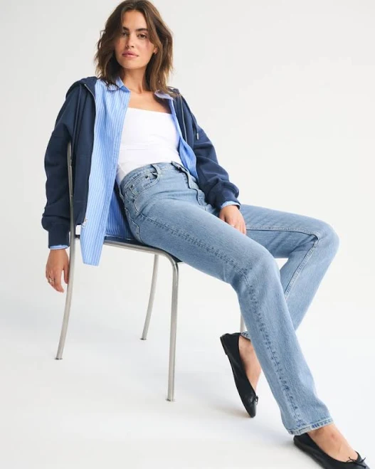 pants Abercrombie & Fitch Women's 90s Ultra High Rise Straight Jean Abercrombie & Fitch $59.99