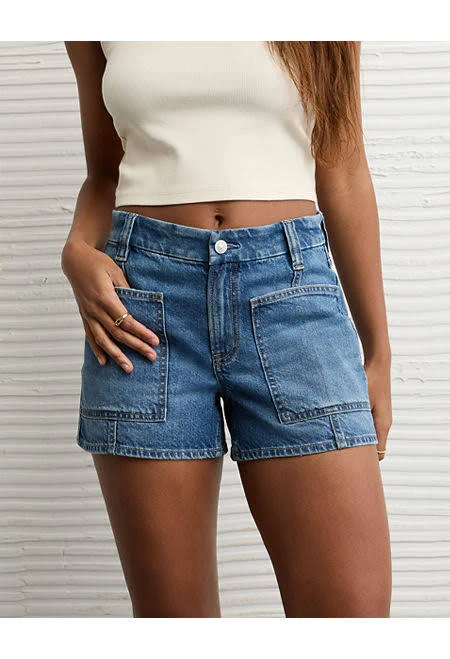 shorts American Eagle Women's Strigid Curvy Super High-Waisted Relaxed Denim Shorts American Eagle Outfitters $56.95