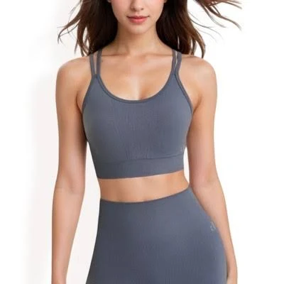top Anna-Kaci Women's Ribbed Seamless Sports Bra with Crisscross Back Target $26.99