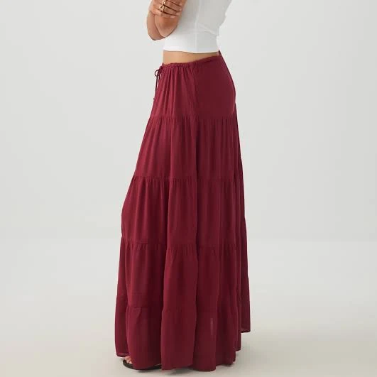 skirt Ardene Women's Textured Tiered Maxi Skirt Ardene $39.9