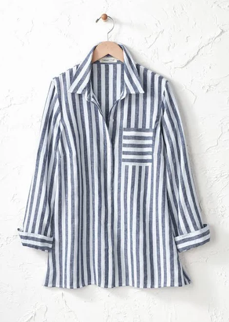 matching set Bayside Stripe Linen Shirt Coldwater Creek $109.95