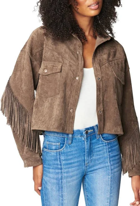outerwear Blank NYC Women's BLANKNYC Faux Suede Fringe Jacket Nordstrom $118