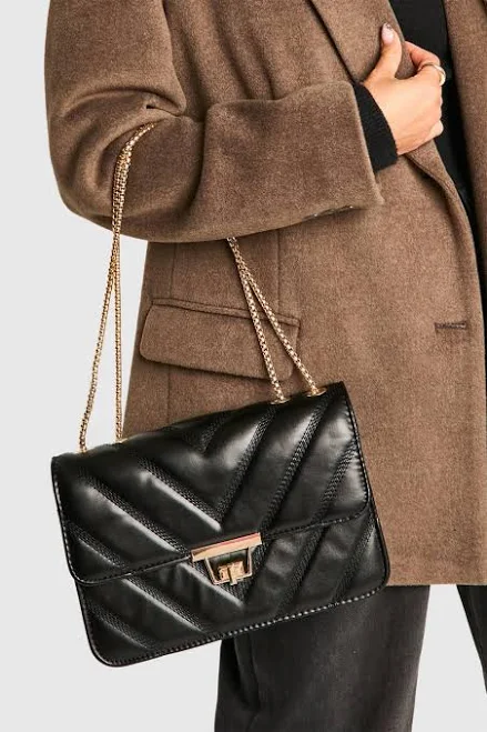 bag Boohoo Women's Quilted Faux Leather Crossbody Chain Bag Nasty Gal - US $14.4