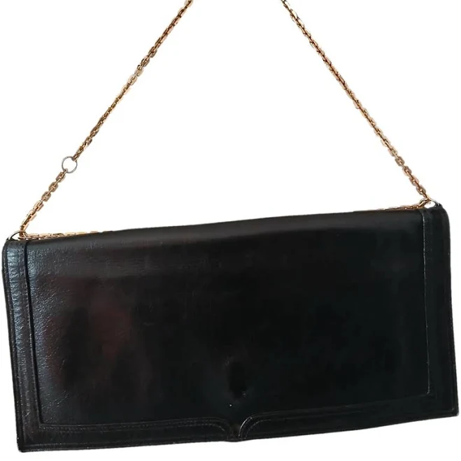 bag Carolina Bucci Leather Clutch Bag with Gold Chain Vestiaire Collective $61