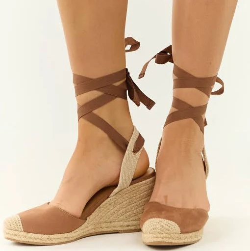 shoes Espadrille Wedge Heels with Lace Up Strap Lime Lush $32.95