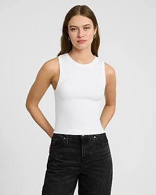 top Express Women's Bodycon Seamless Ribbed High Neck Tank Top Express $30.8