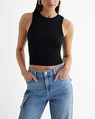 top Express Women's Bodycon Seamless Ribbed High Neck Tank Top Express $33