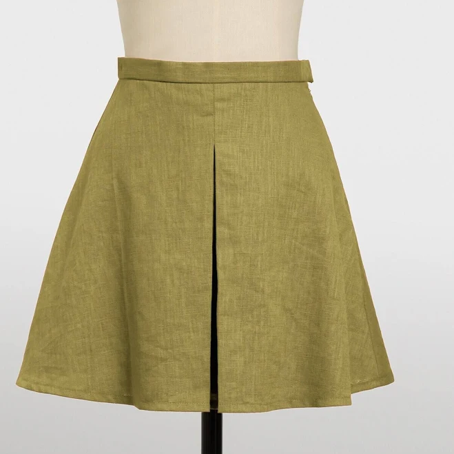 skirt High Waist A-Line Pleated Linen Mini Skirt Etsy - Seller $91.69