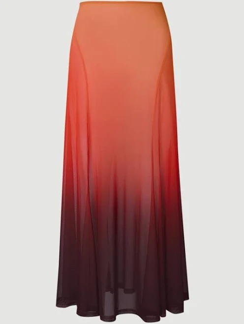 skirt Karen Millen Women's Ombre Sunset Mesh Godet Maxi Skirt Karen Millen USA $139