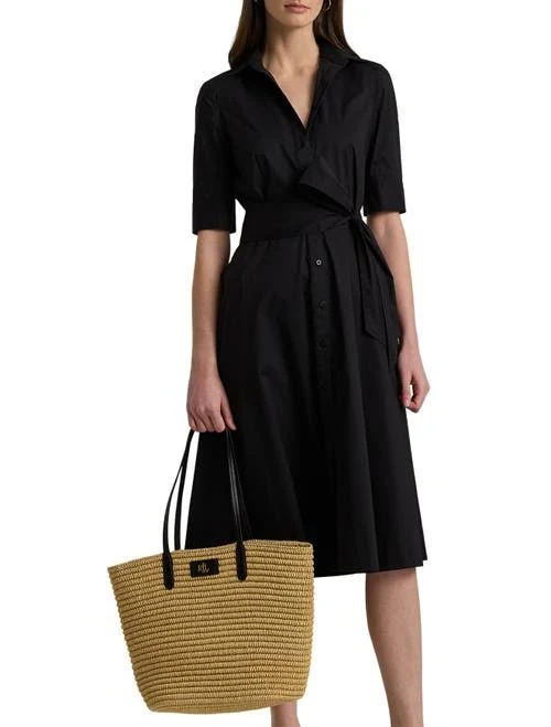 dress Lauren Women's Ralph Lauren Belted Cotton Blend Shirtdress Nordstrom $155