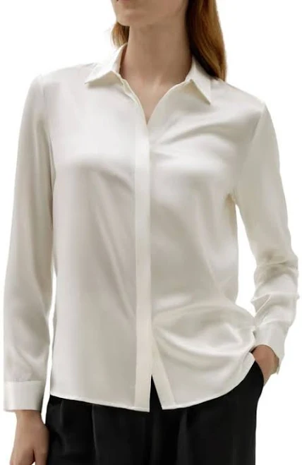 top Lilysilk Women's Basic Concealed Silk Shirt Nordstrom $139.2