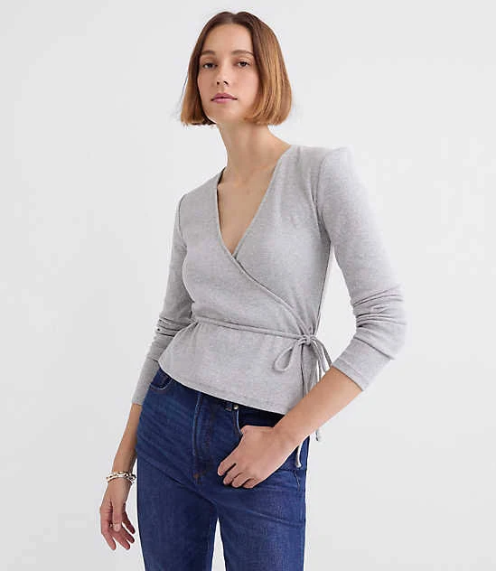 top Loft Women's Ribbed Wrap Top LOFT $27.49