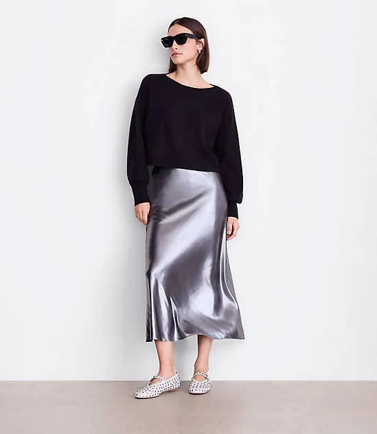 skirt Loft Women's Versa Shimmer Bias Midi Skirt LOFT $21.2