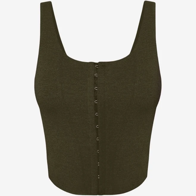 corset top Lora Scoop Neck Ponte Corset Top Metalux $31