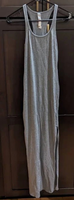 dress Lululemon Jersey Racerback Maxi Tank Dress Gray Side-slits - 2 eBay - yibsribs $39.99