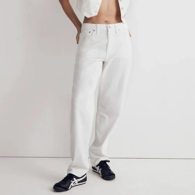 jeans Madewell Slouchy Boyfriend Jeans 29 White 100% Cotton Relaxed Fit eBay - cecymo76 $89.39