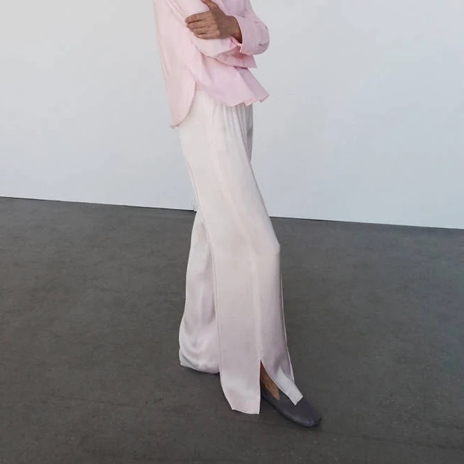 pants MANGO Women's Satin Side Slit Pants shop.mango.com $65.99