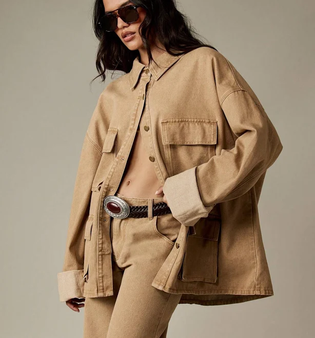 outerwear Missguided Oversized Cotton Canvas Denim Jacket missguided $32.19