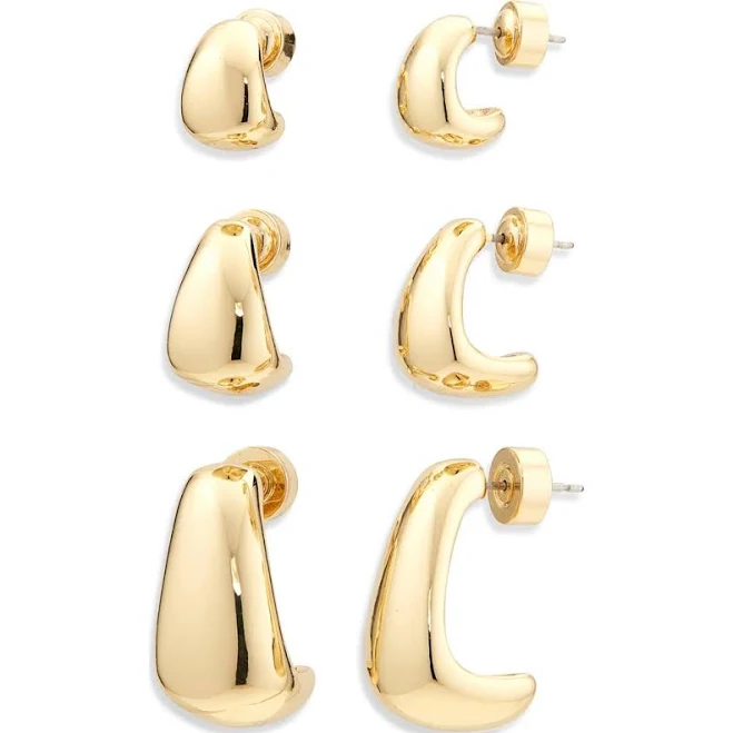 accessory Nordstrom Geometric Hoop Earrings Set of 3 Nordstrom $45