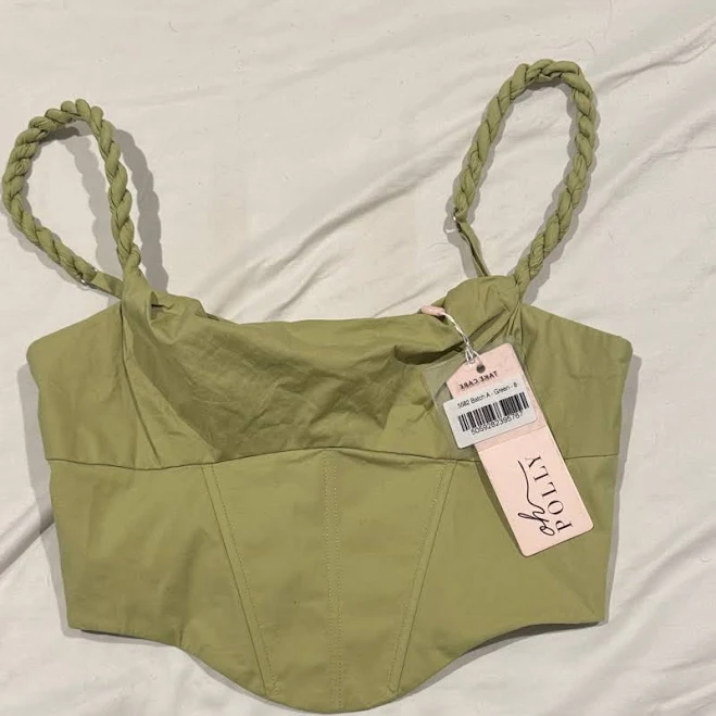 corset top Oh Polly Tops | Oh Polly Sage Green Braided Strap Corset | Color: Green | Size: 4 | Juliariver's Closet Poshmark $19