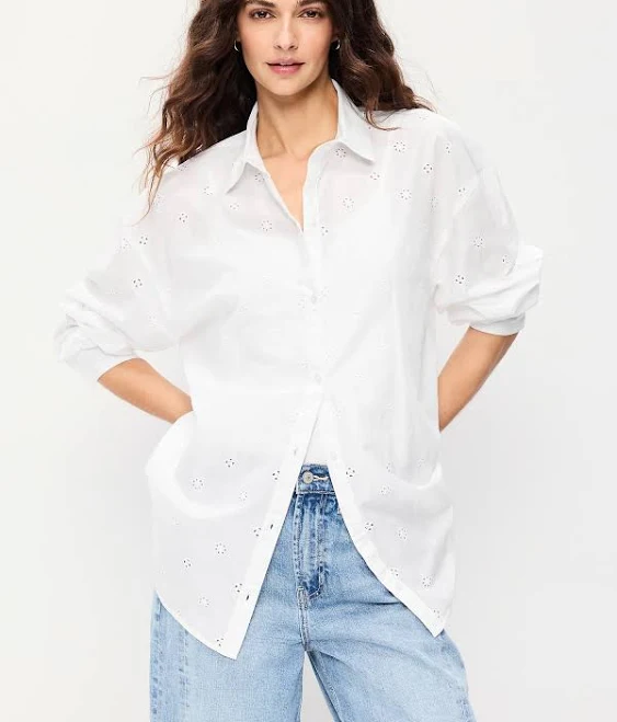 top Old Navy Women's Oversized Button-Down Boyfriend Shirt Old Navy $19.99