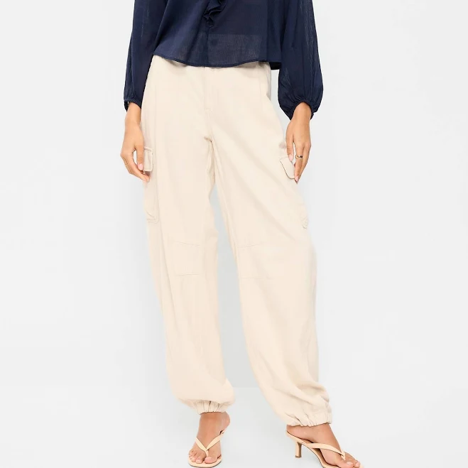 matching set Old Navy Women's Twill Barrel Cargo Pants Old Navy $22.99
