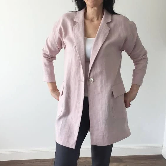blazer Oversized Linen Blazer with Long Sleeves Etsy - MaTuTuLinenStyle $154.53