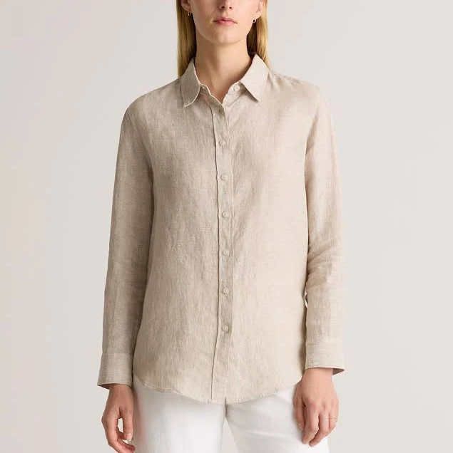 top Quince Women's European Linen Long Sleeve Shirt Quince $42