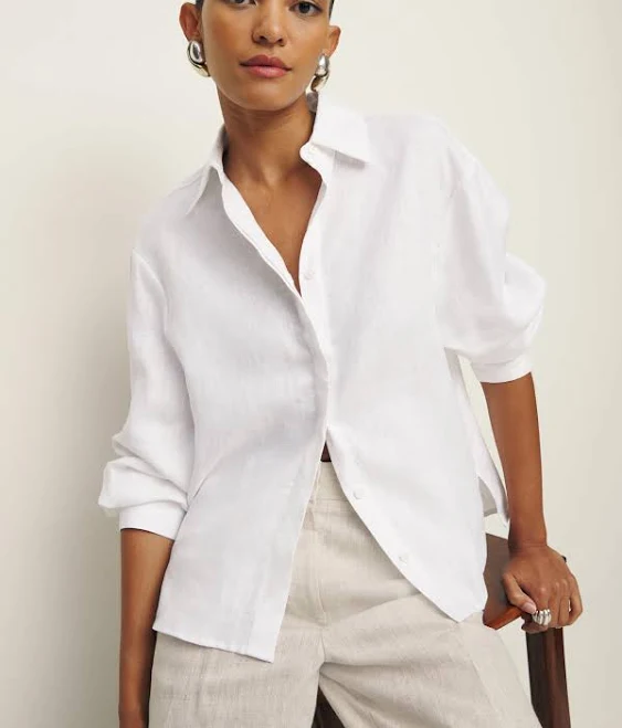 top Reformation Andy Oversized Linen Shirt Reformation $148