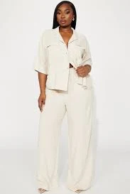 matching set Roslyn Linen Pant Set - Oatmeal Fashion Nova $24.75