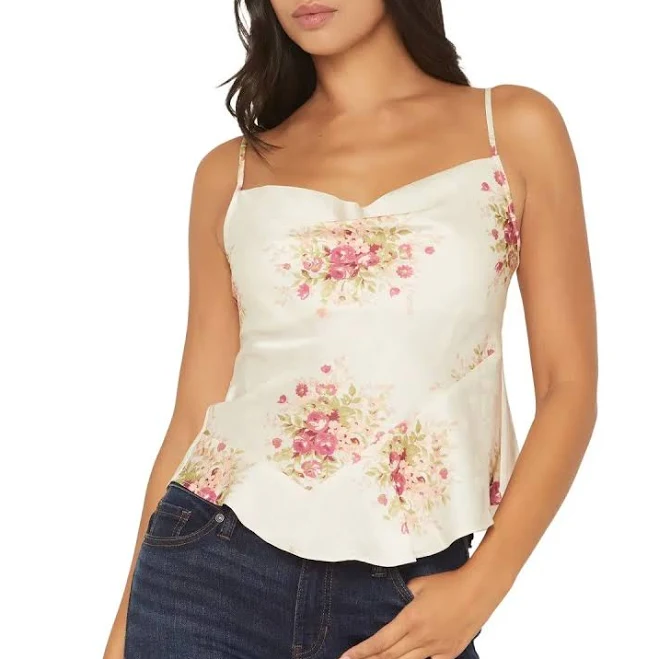top Shyanne Women's Floral Print Sleeveless Satin Tank Top TikTok Shop $58.9