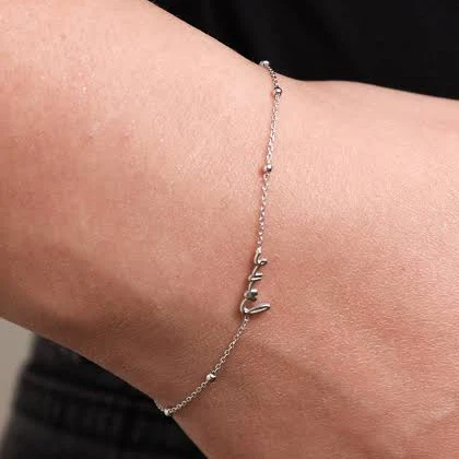 accessory Sterling Silver Love Bracelet Minimalist Dainty Chain Silver Delicate Jewelry Gift for Women and Girls Etsy - Seller $59.99