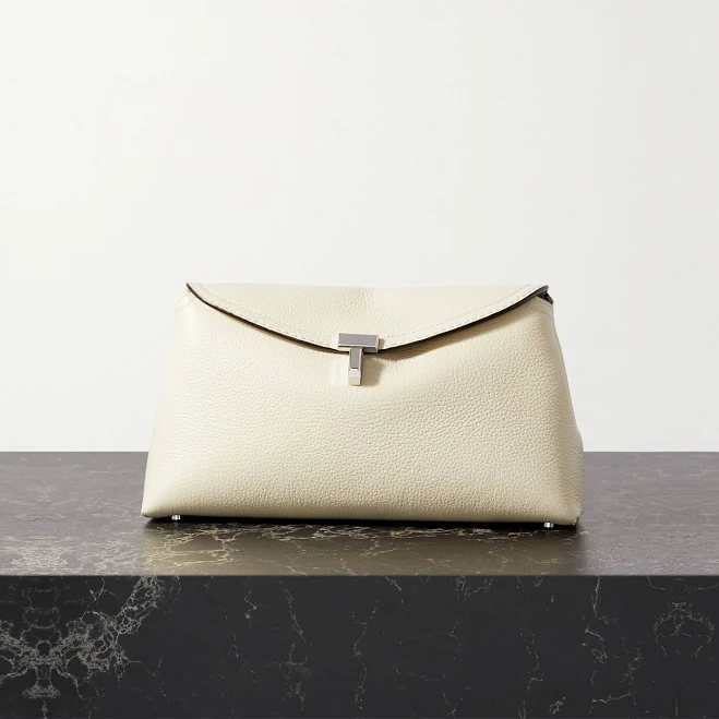 bag Toteme Women's T-Lock Leather Clutch NET-A-PORTER $990