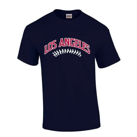 top Trenz Shirt Company Men's California Los Angeles Baseball Team Laces Short Sleeve T-Shirt Walmart - Trenz Shirt Company Inc $24.99