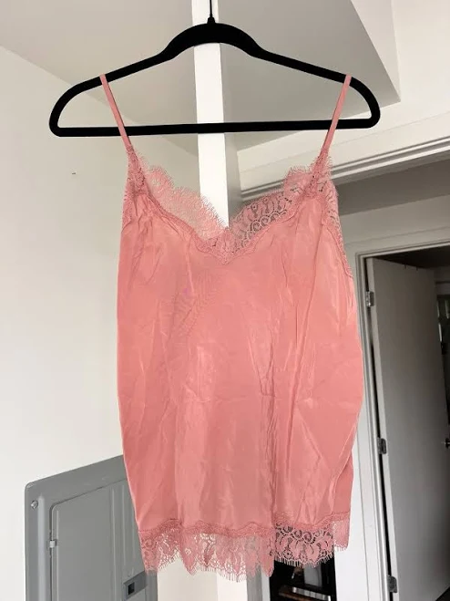 top Victoria's Secret Blush Pink Satin & Lace Camisole- Small eBay $21.6