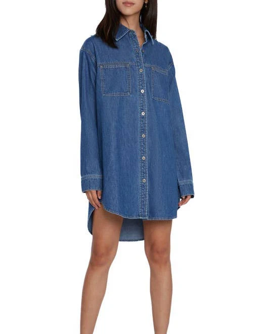 dress Wash Lab Women's Oversized Denim Shirtdress Nordstrom $168
