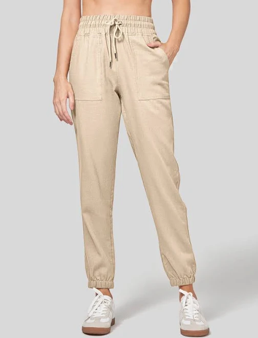 pants Willit Women's Casual Cotton Linen Joggers Willit Sports $37.99